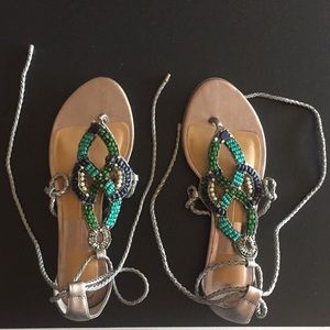 Gladiator wrap around sandal with embellishments